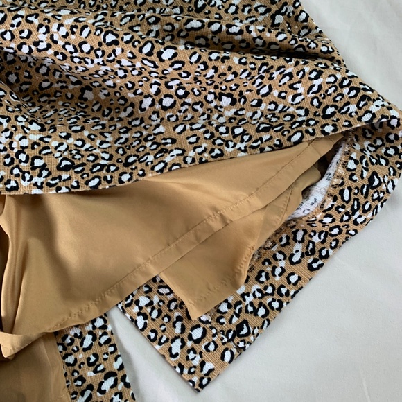 J. Crew tan animal print pencil skirt lined zip back vent size 12 - Picture 5 of 13